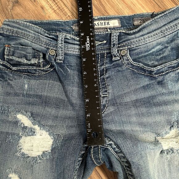 BKE Denim Jeans Womens 28S Blue "ASHER" Straight Leg Distressed Wash Washed - Picture 3 of 12